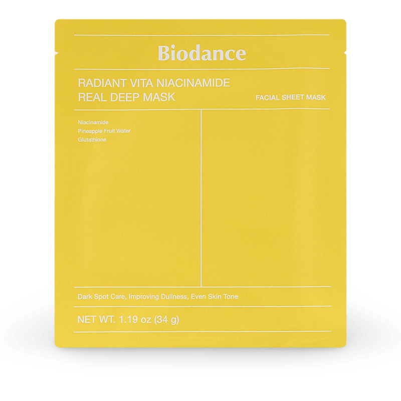 Lakštinė kaukė Biodance Radiant Vita Niacinamide Real Deep Mask, 34g