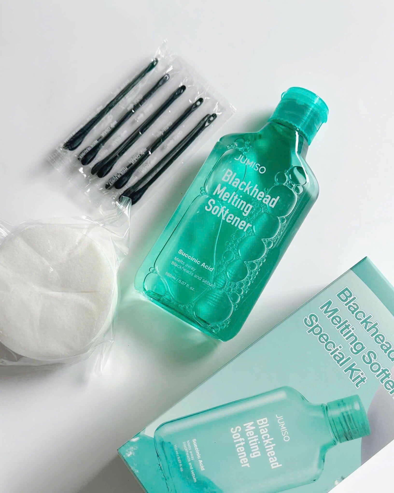 JUMISO Blackhead Melting Softener, 150ml & Cotton Pad, 40vnt. Set