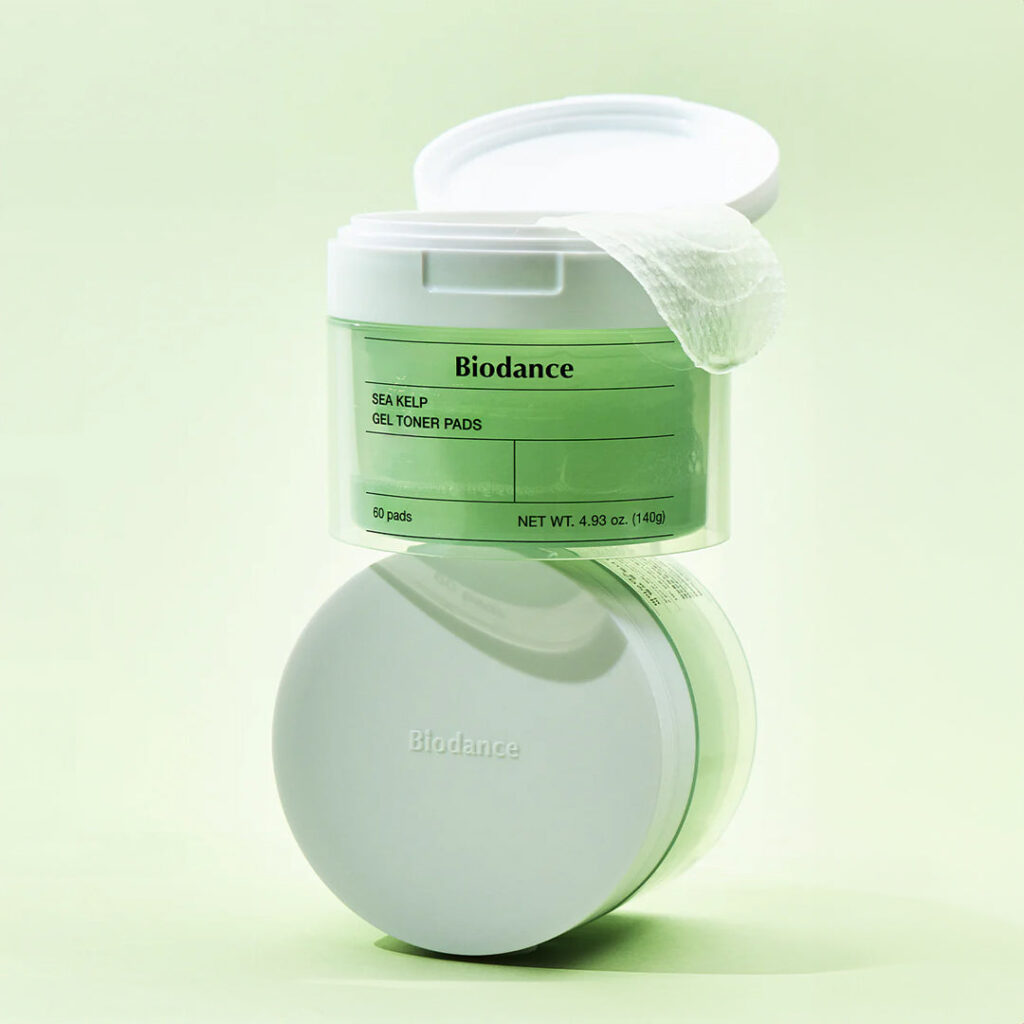 Biodance Sea Kelp Gel Toner Pads, 60vnt. tekstūra