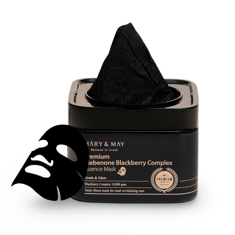 Lakštinės kaukės Mary&May Premium Idebenon Blackberry Complex Essence Mask, 20vnt.
