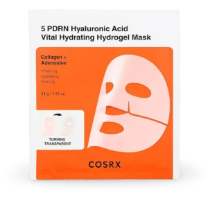 Lakštinė kaukė COSRX 5 PDRN Hyaluronic Acid Vital Hydrating Hydrogel Mask, 34g