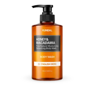 Kūno prausiklis KUNDAL Honey & Macadamia Pure Body Wash English Rose, 500ml